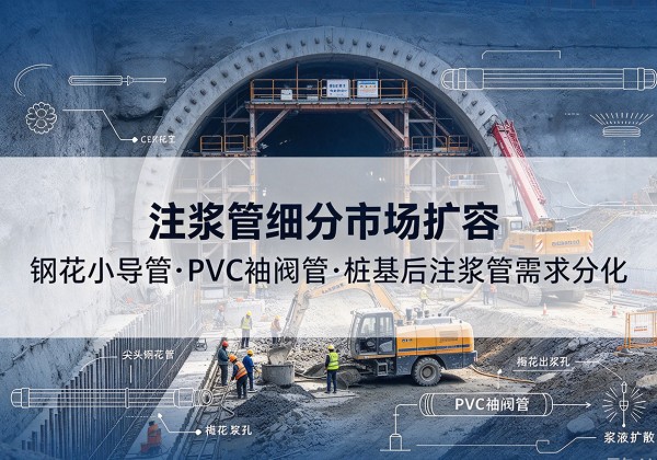 上街注浆管细分市场扩容，隧道钢花小导管、PVC 袖阀管、桩基后注浆管需求分化